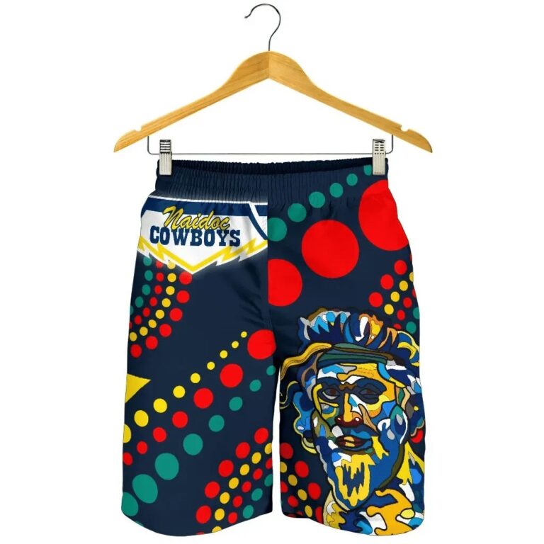 NRL Cowboys Naidoc Week Fire All Over Print Men's Shorts North Aboriginal Star Style TH12