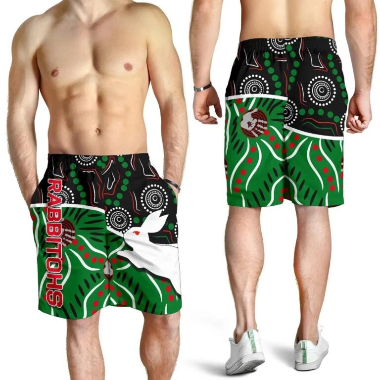 NRL Rabbitohs All Over Print Men's Shorts Aboriginal TH4