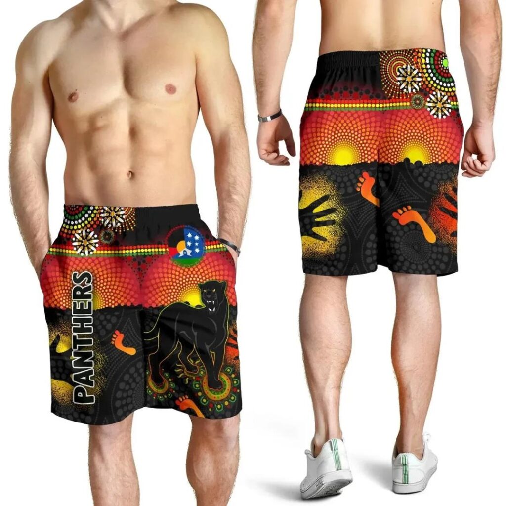 NRL Penrith Men Shorts Indigenous Panthers Naidoc Week Version K8