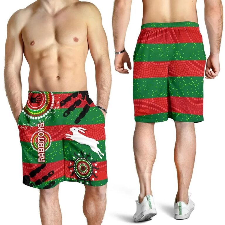 NRL Naidoc Rabbitohs Men Shorts Aboriginal Vibes K36