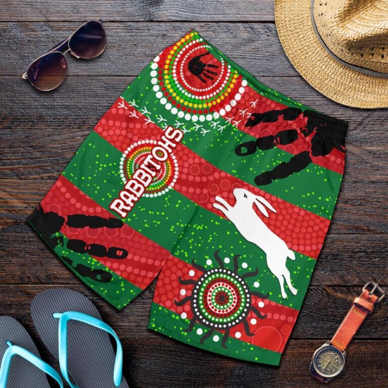 NRL Naidoc Rabbitohs Men Shorts Aboriginal Vibes K36