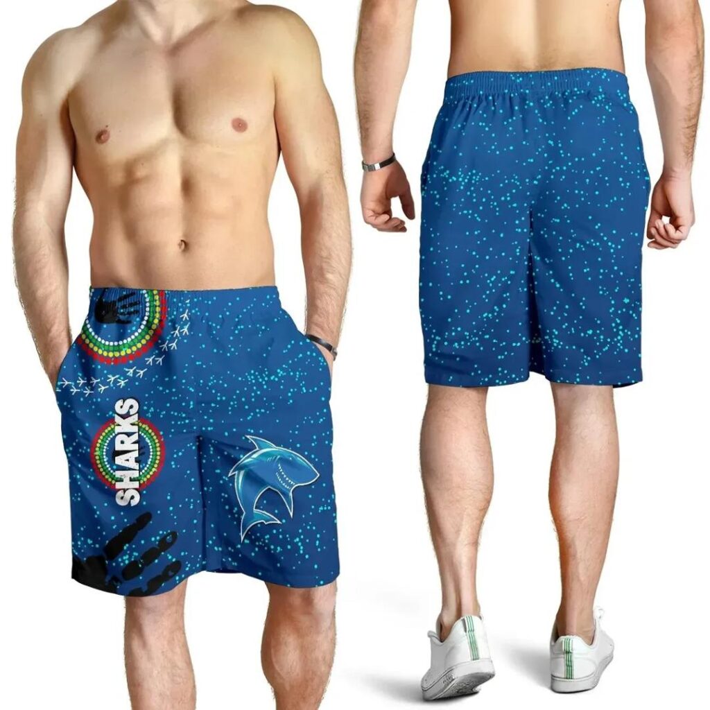 NRL Naidoc Sharks Men Shorts Cronulla Aboriginal Style K36