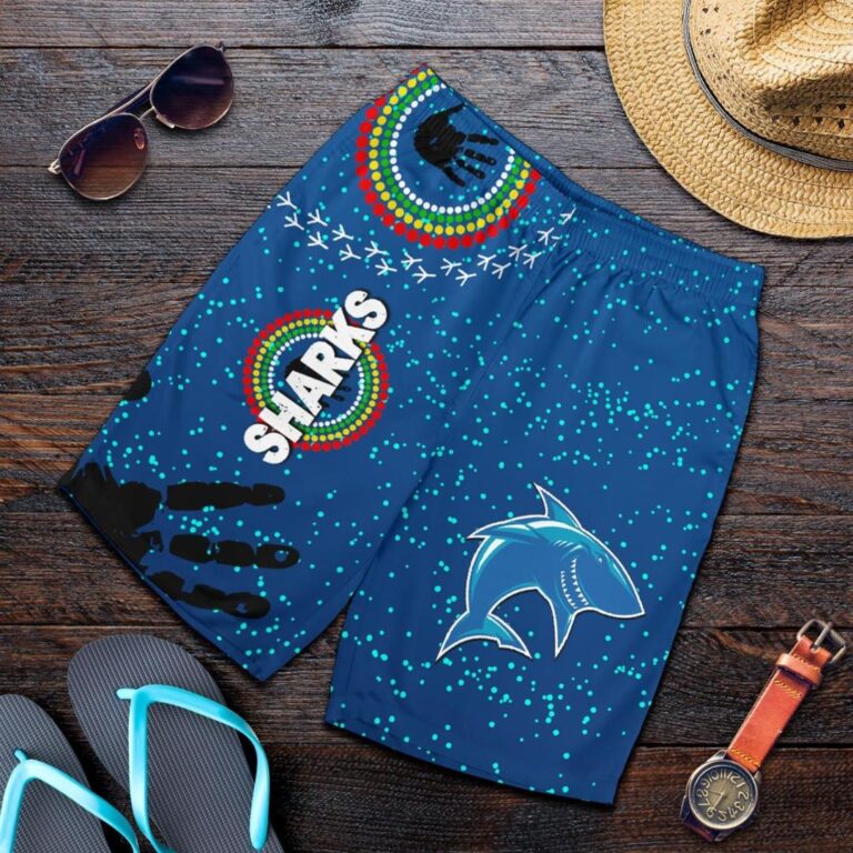 NRL Naidoc Sharks Men Shorts Cronulla Aboriginal Style K36