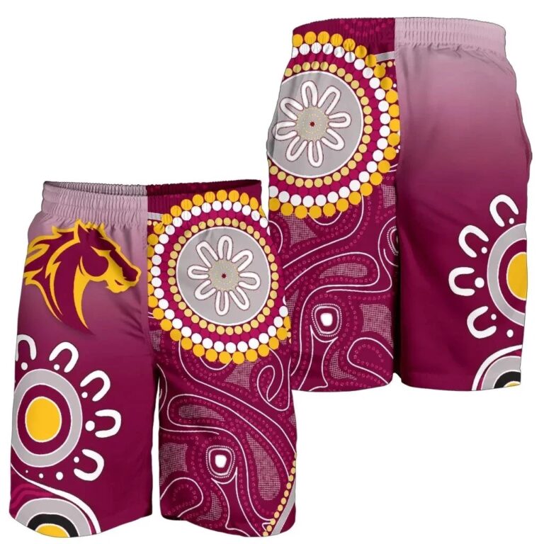NRL Broncos Indigenous Men Shorts Brisbane Strong K13
