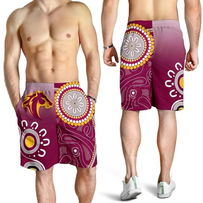 NRL Broncos Indigenous Men Shorts Brisbane Strong K13