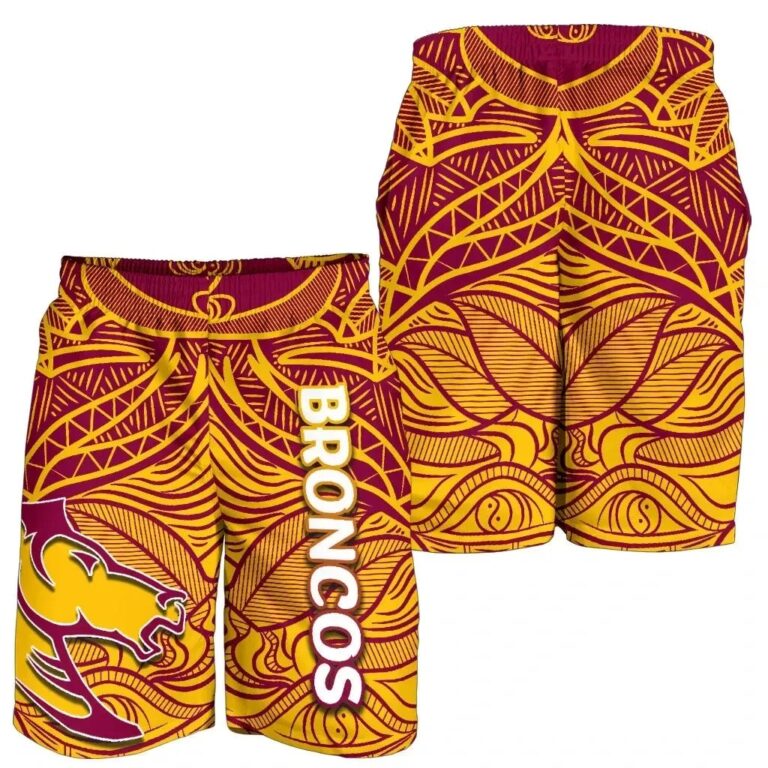 NRL Brisbane Broncos All Over Print Men's Shorts Tribal Style TH4