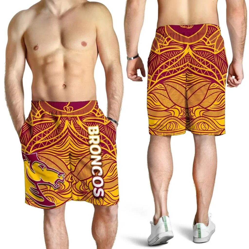 NRL Brisbane Broncos All Over Print Men's Shorts Tribal Style TH4