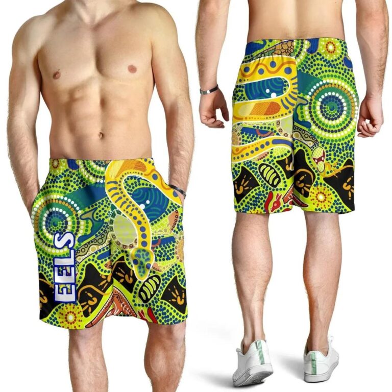 NRL Parramatta Men Shorts Eels Unique Indigenous K8