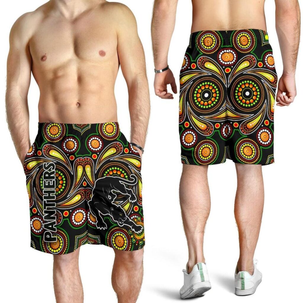 NRL Penrith Men Shorts Panthers Indigenous Vibes K8