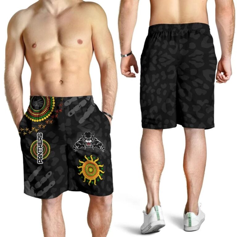 NRL Panthers Men Shorts Indigenous Country Style K36