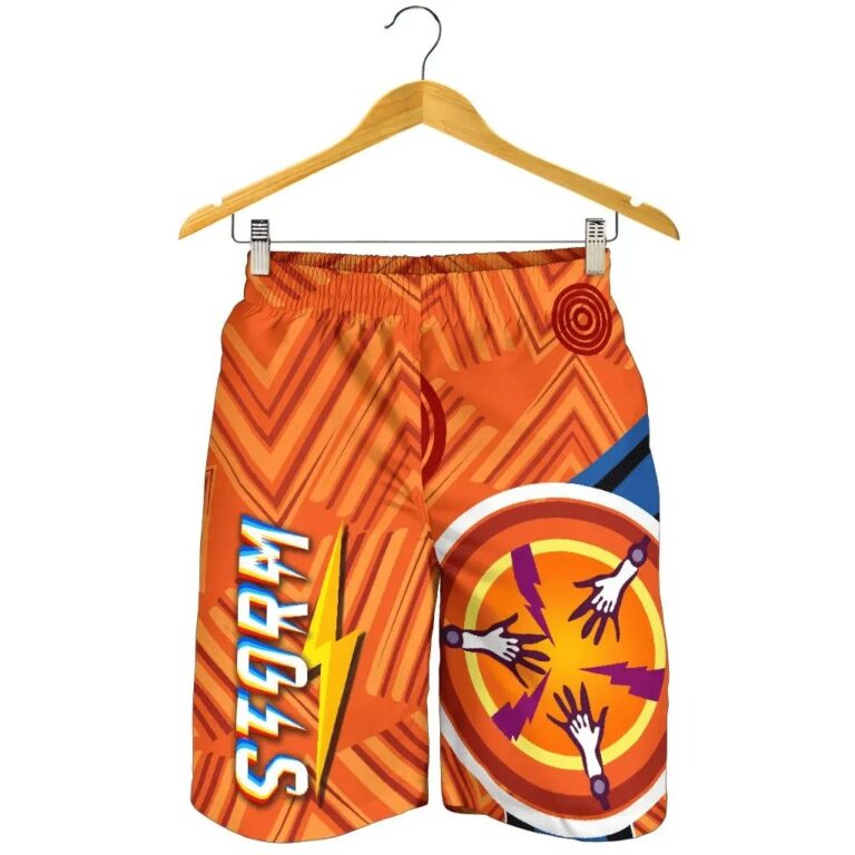 NRL Storm Men Shorts Simple Indigenous - Orange K8