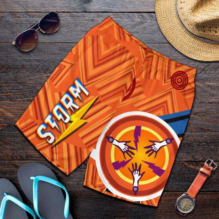 NRL Storm Men Shorts Simple Indigenous - Orange K8