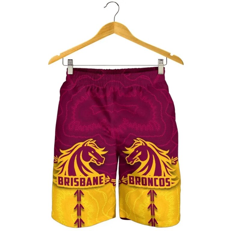 NRL Broncos Men Shorts Brisbane Aboriginal K4