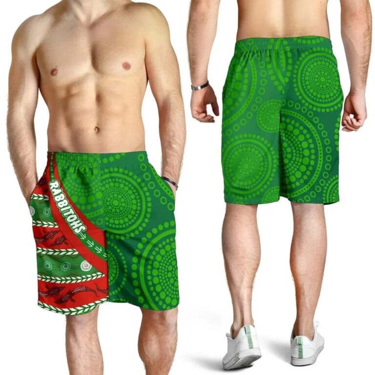 NRL South Sydney Rabbitohs Aboriginal Men Shorts Victorian Vibes K36