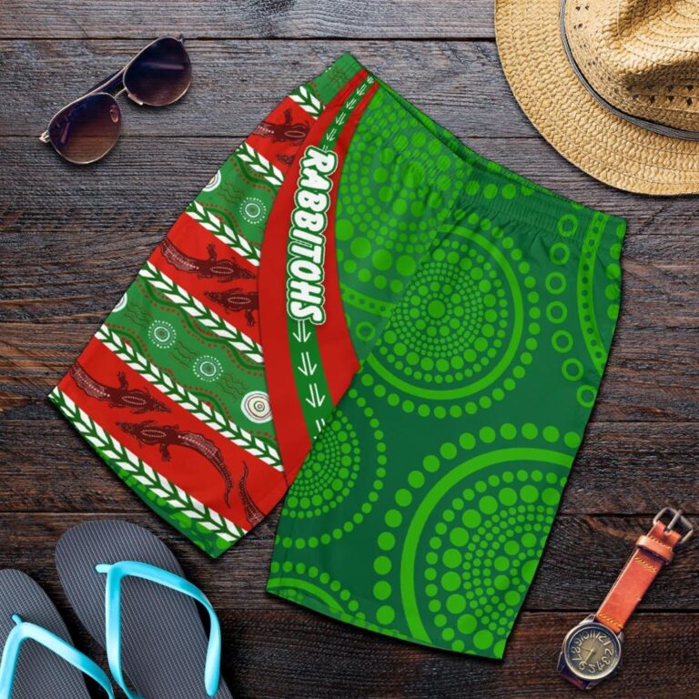 NRL South Sydney Rabbitohs Aboriginal Men Shorts Victorian Vibes K36