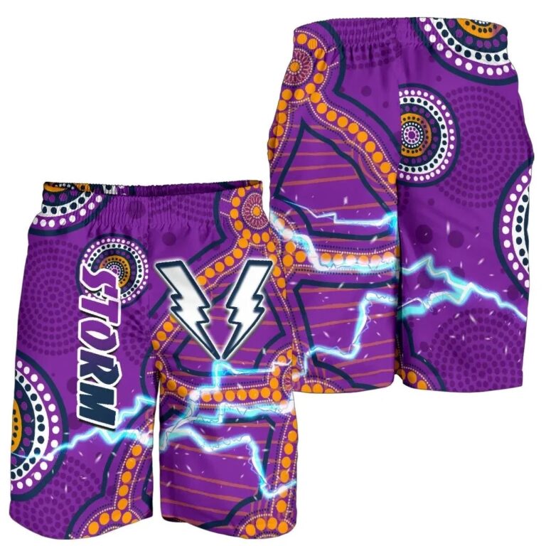 NRL Storm Men Shorts Melbourne Indigenous Thunder K13