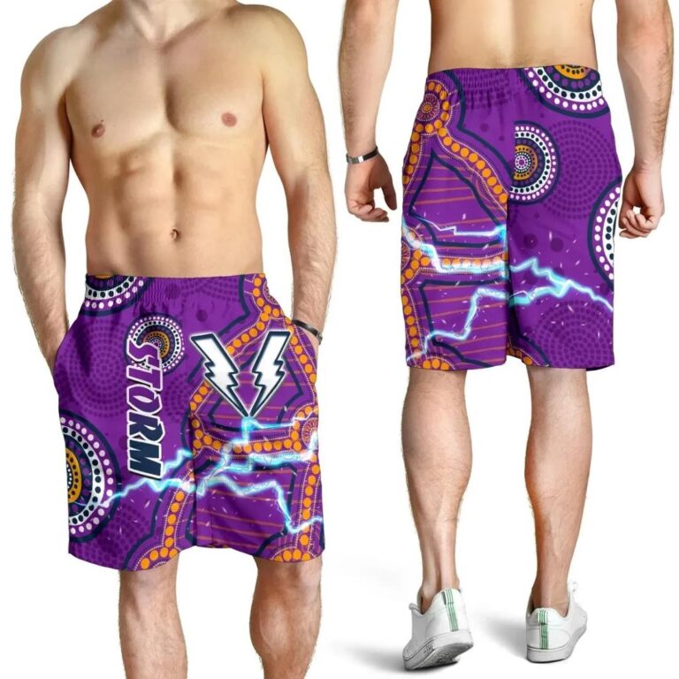 NRL Storm Men Shorts Melbourne Indigenous Thunder K13