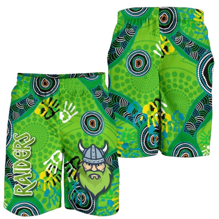 NRL Canberra Men Shorts Raiders Viking Indigenous K8