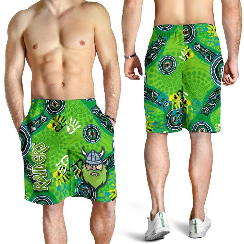 NRL Canberra Men Shorts Raiders Viking Indigenous K8