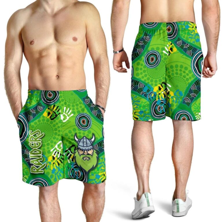 NRL Canberra Men Shorts Raiders Viking Indigenous K8