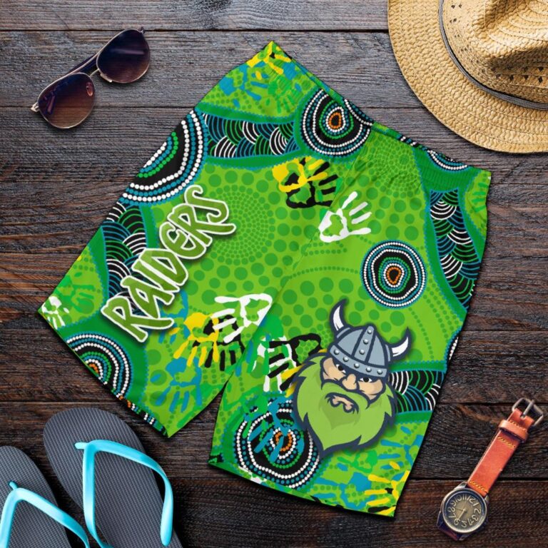 NRL Canberra Men Shorts Raiders Viking Indigenous K8