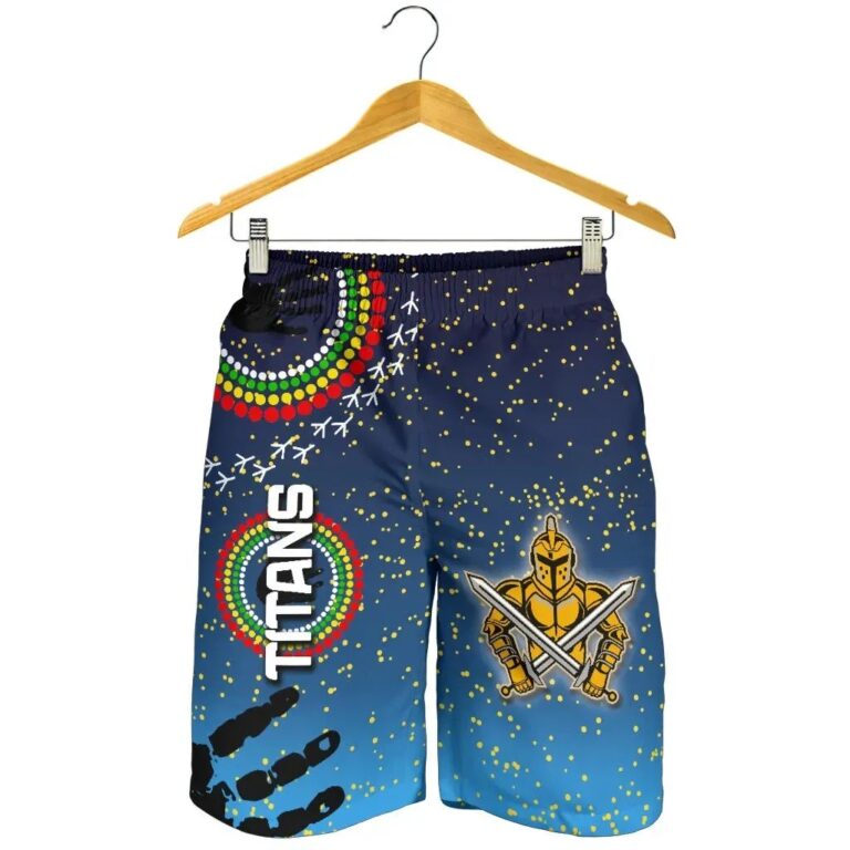 NRL Naidoc Titans Men Shorts Gold Coast Aboriginal K36