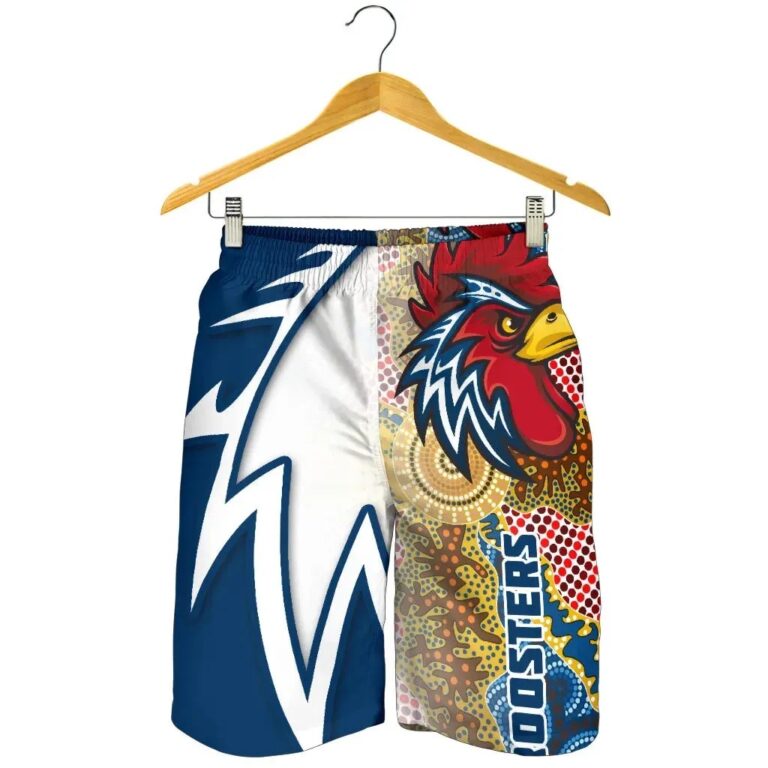 NRL Australia Roosters All Over Print Men's Shorts Free Style - Navy TH12