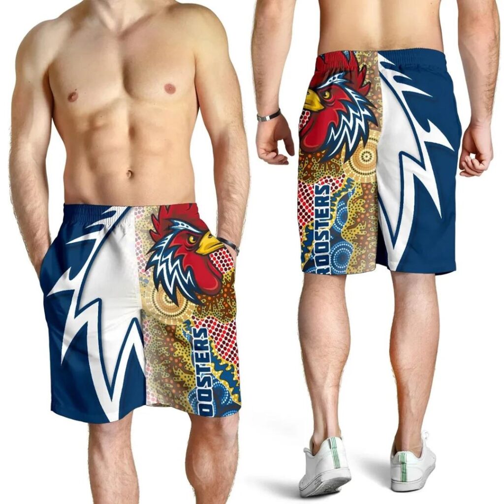 NRL Australia Roosters All Over Print Men's Shorts Free Style - Navy TH12