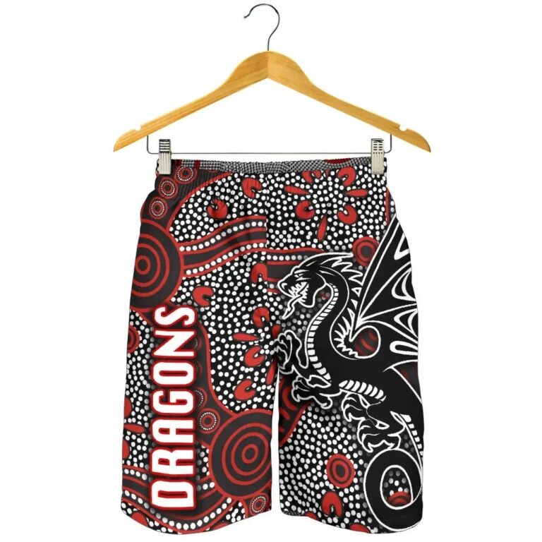 NRL St. George Dragons Men Shorts Unique Indigenous K8
