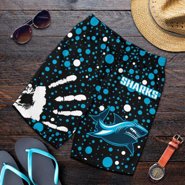 NRL Sharks Indigenous Men's Shorts Minimalism Version Th6