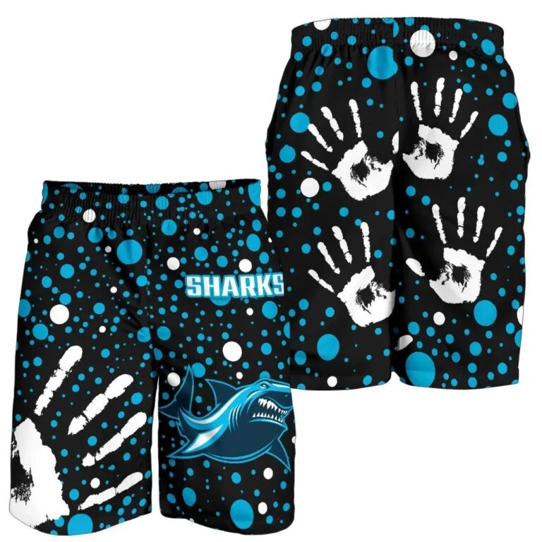 NRL Sharks Indigenous Men's Shorts Minimalism Version Th6