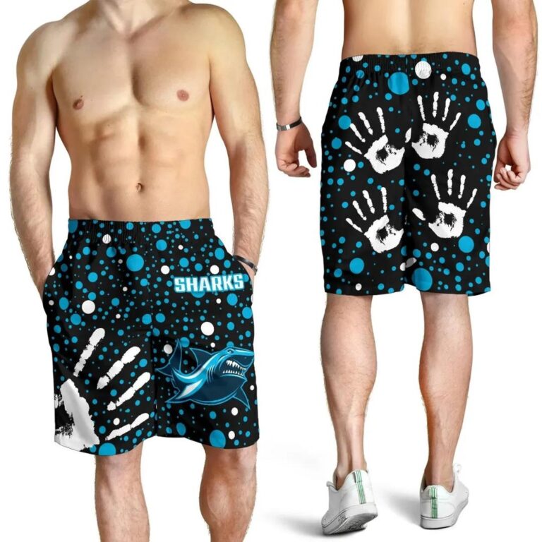 NRL Sharks Indigenous Men's Shorts Minimalism Version Th6