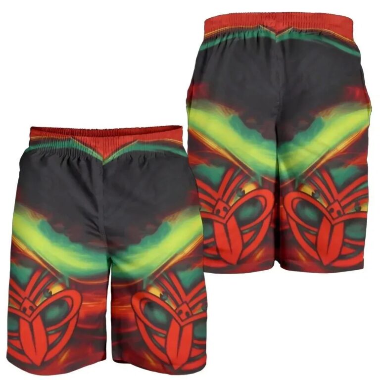 NRL New Zealand Shorts, New Zealand Warriors Rugby Men's All Over Print Board Shorts K4