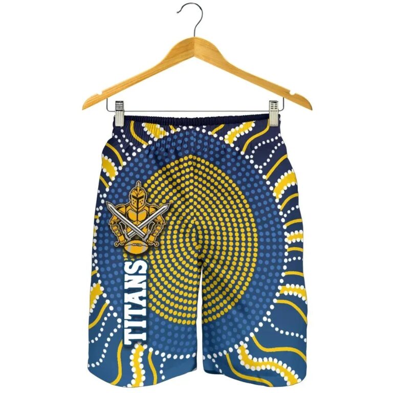 NRL Gold Coast Titans Men Shorts Indigenous Country Style - Navy K36
