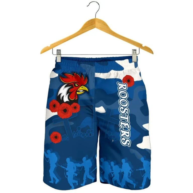 NRL Roosters Anzac Day Men Shorts Military - Blue k13
