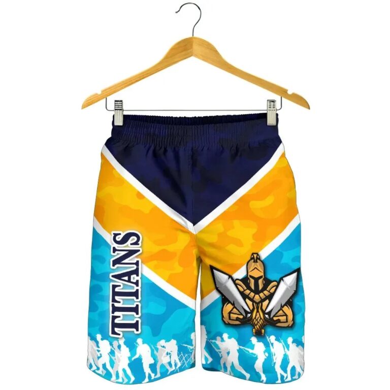 NRL Gold Coast Men Shorts Titans Gladiator Anzac Vibes K8