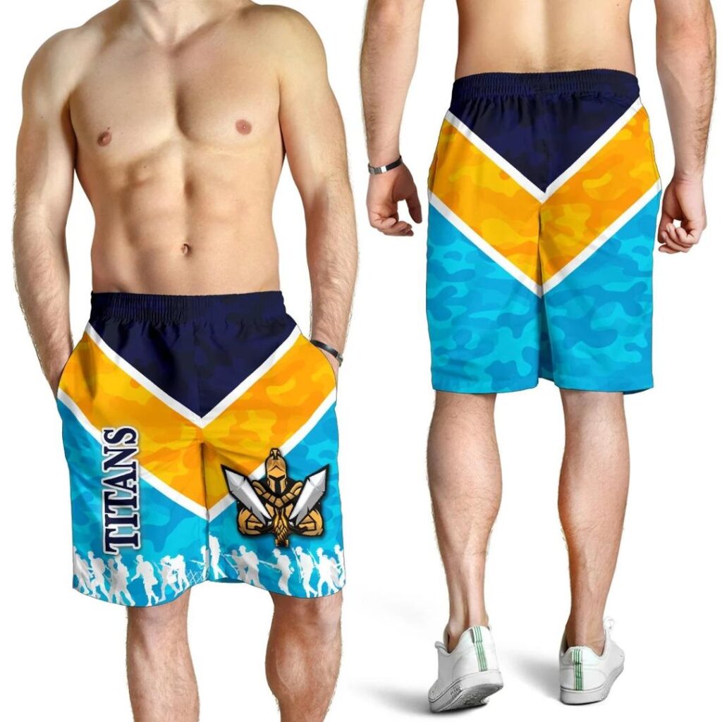 NRL Gold Coast Men Shorts Titans Gladiator Anzac Vibes K8