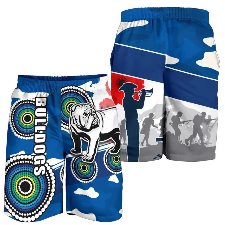 NRL Bulldogs Anzac Day Men Shorts Mix Indigenous K13