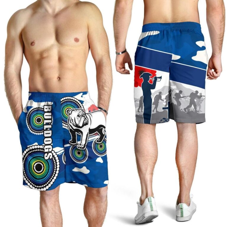NRL Bulldogs Anzac Day Men Shorts Mix Indigenous K13