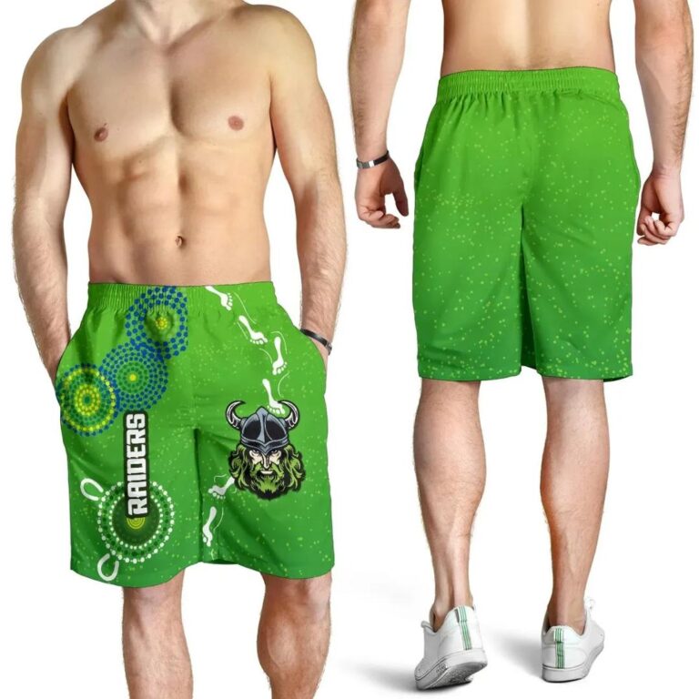 NRL Canberra Raiders Men Shorts Indigenous Country Style K36