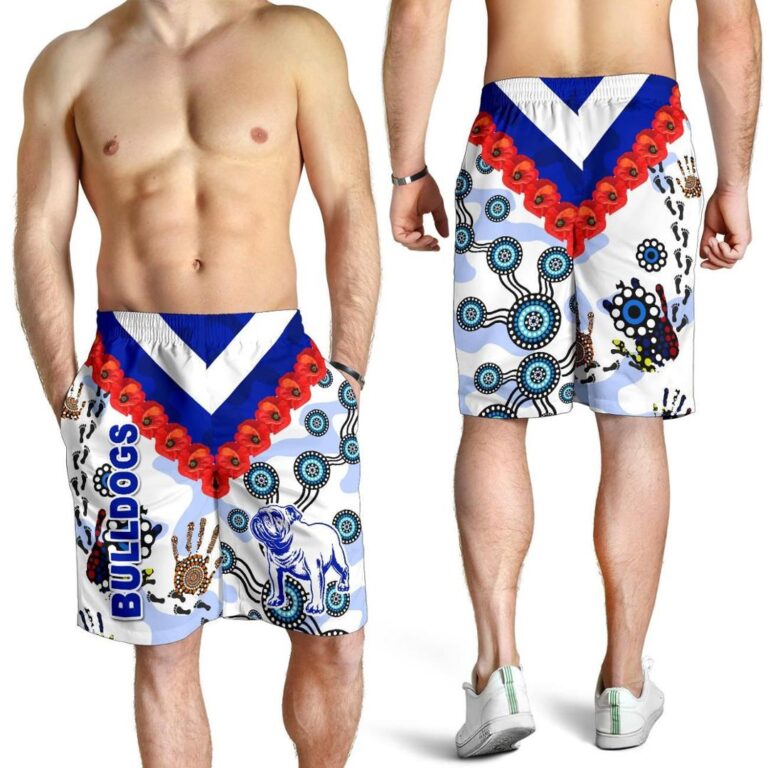 NRL Canterbury-Bankstown Bulldogs Men Shorts Anzac Day ?Indigenous K8
