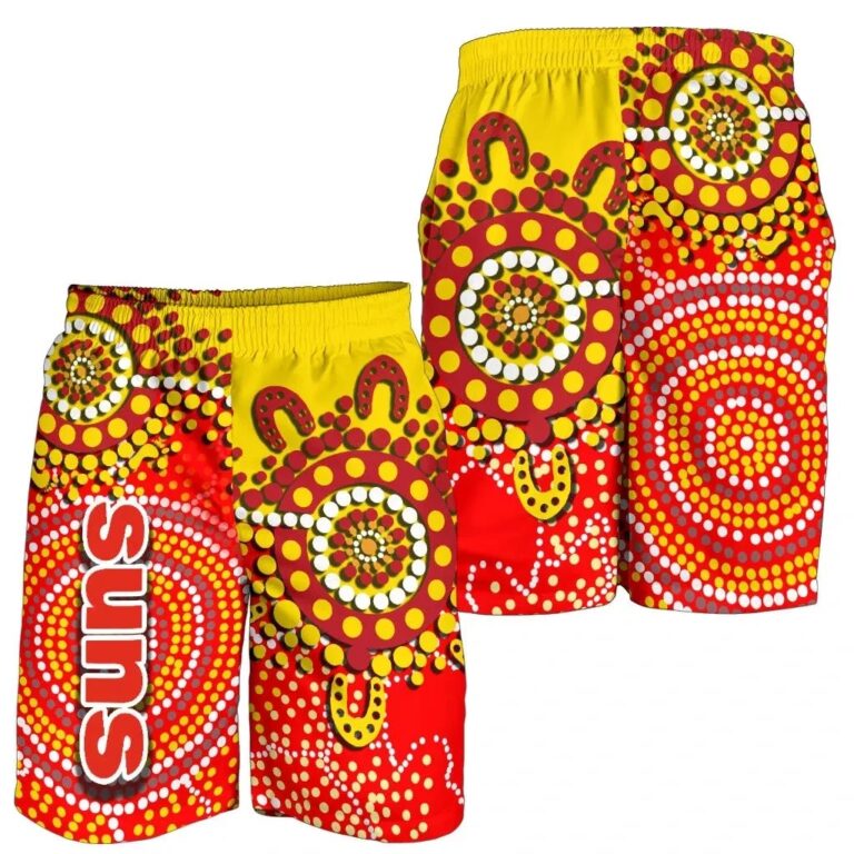 AFL Gold Coast Suns All Over Print Men's Shorts Sun Aboriginal TH4