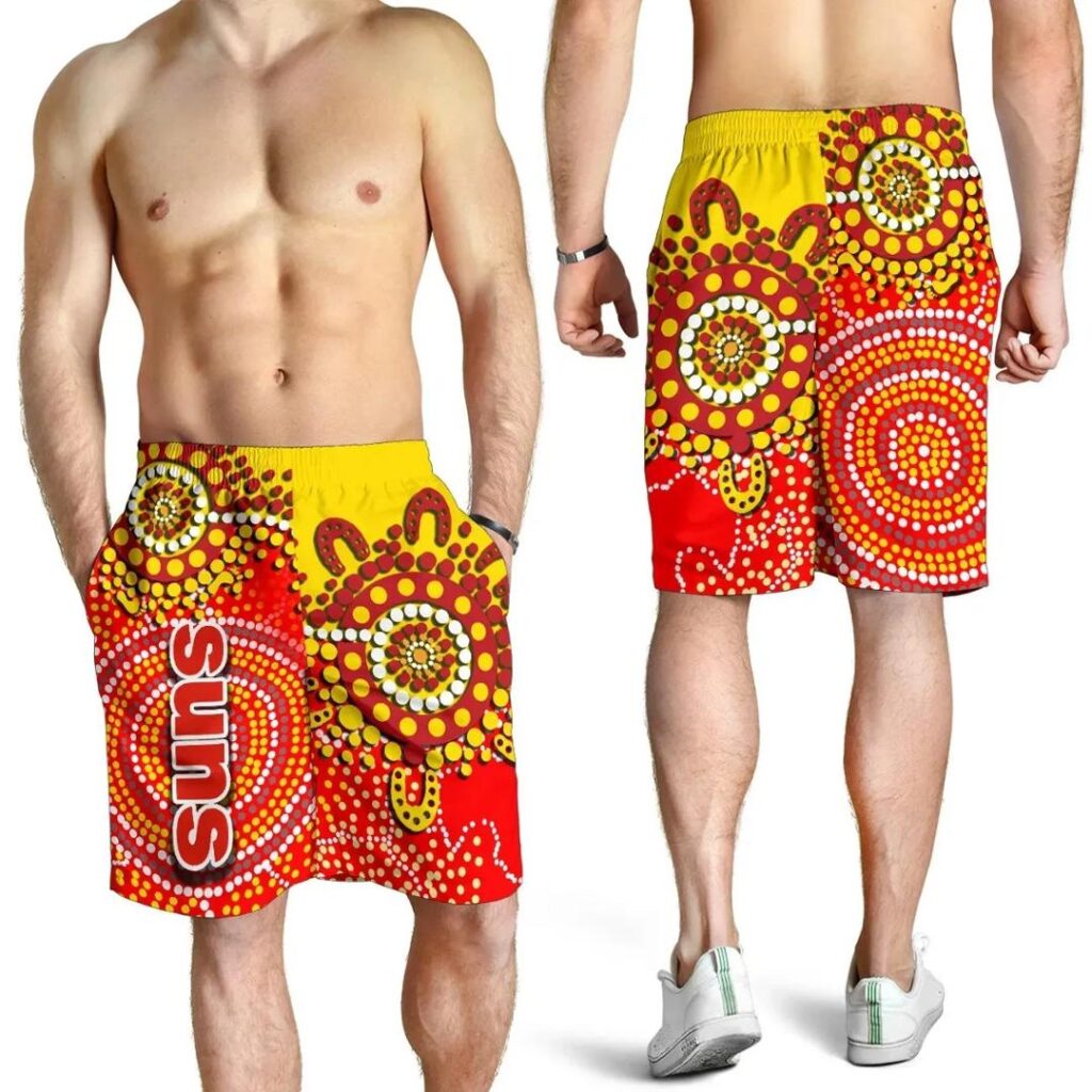 AFL Gold Coast Suns All Over Print Men's Shorts Sun Aboriginal TH4