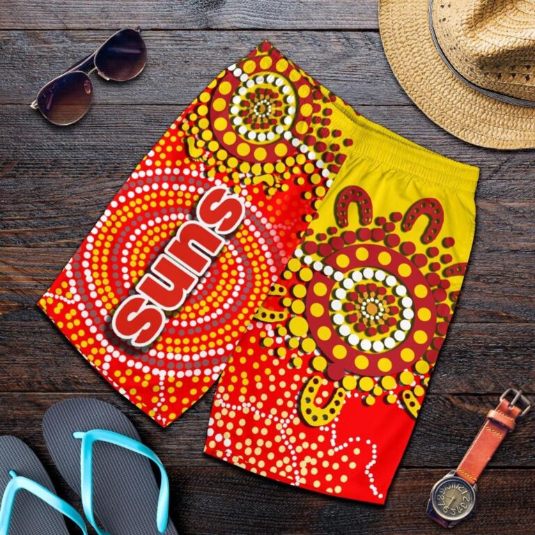 AFL Gold Coast Suns All Over Print Men's Shorts Sun Aboriginal TH4