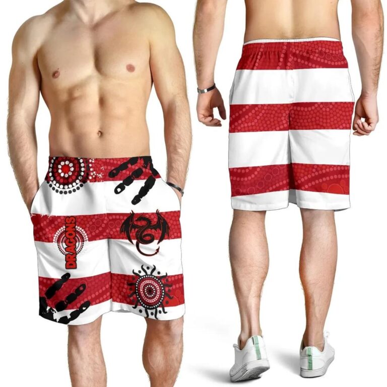 NRL St. George Dragons Men Shorts Indigenous Country Style K36