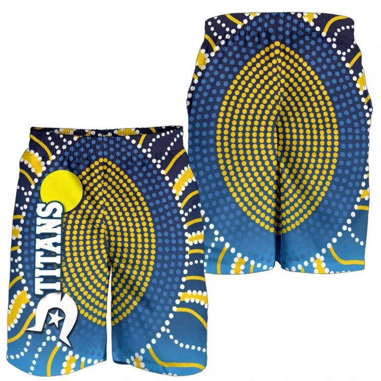 NRL Naidoc Titans Men Shorts Gold Coast Indigenous K36