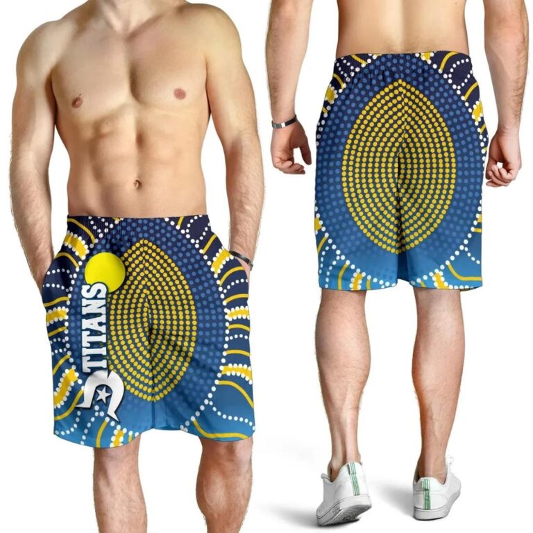 NRL Naidoc Titans Men Shorts Gold Coast Indigenous K36