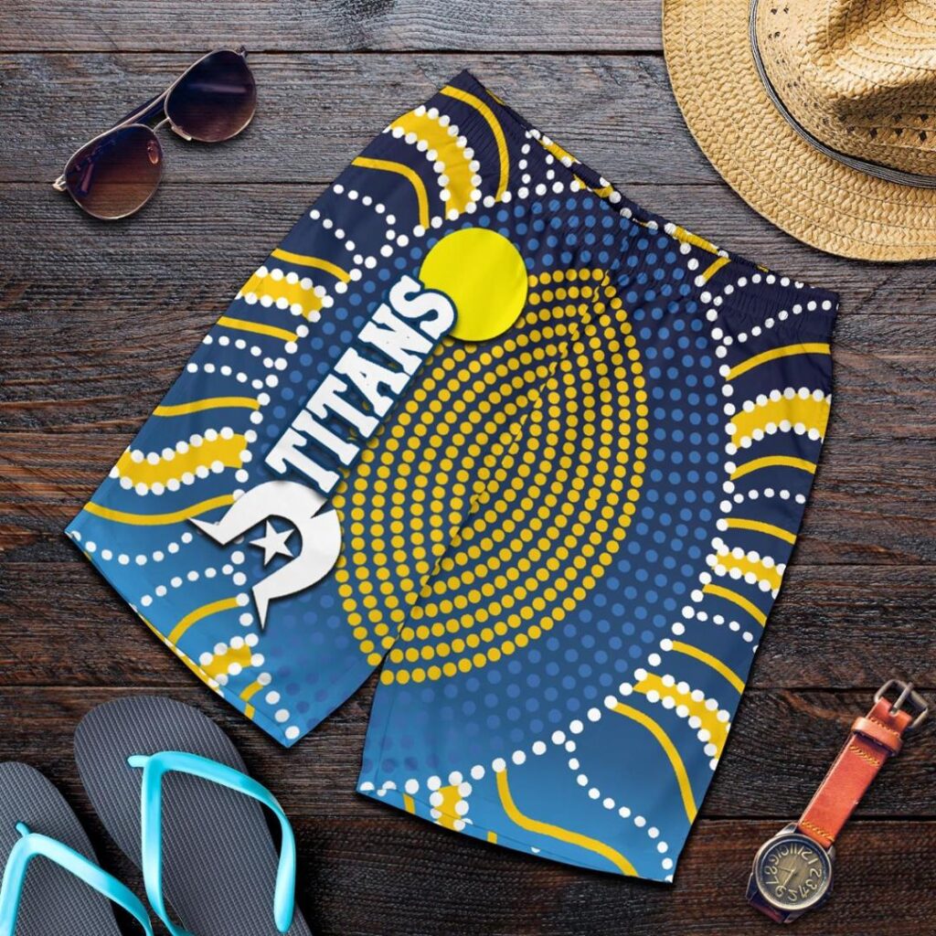 NRL Naidoc Titans Men Shorts Gold Coast Indigenous K36