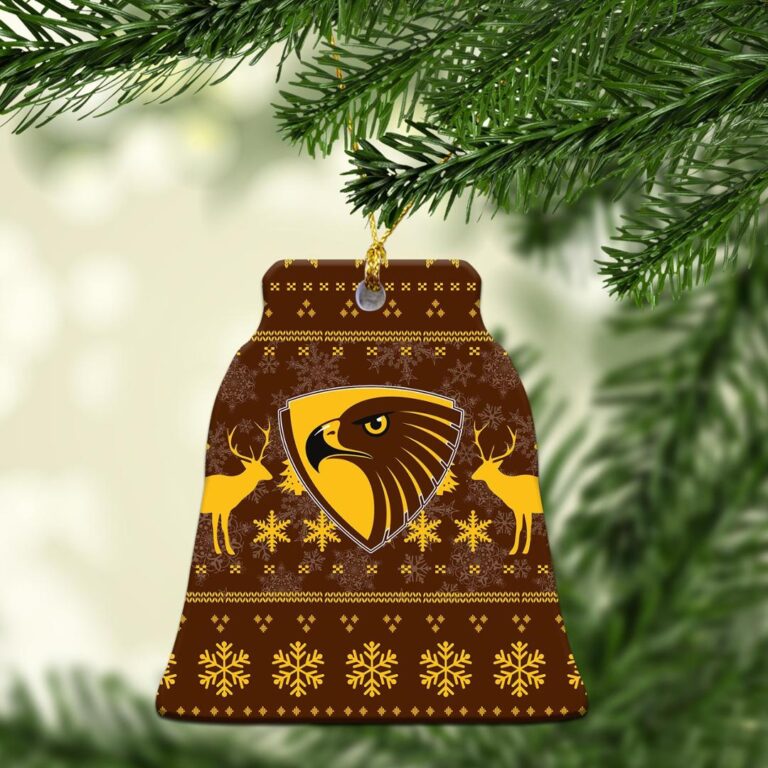 AFL Hawthorn Hawks Christmas Ornament - Christmas Ugly Style