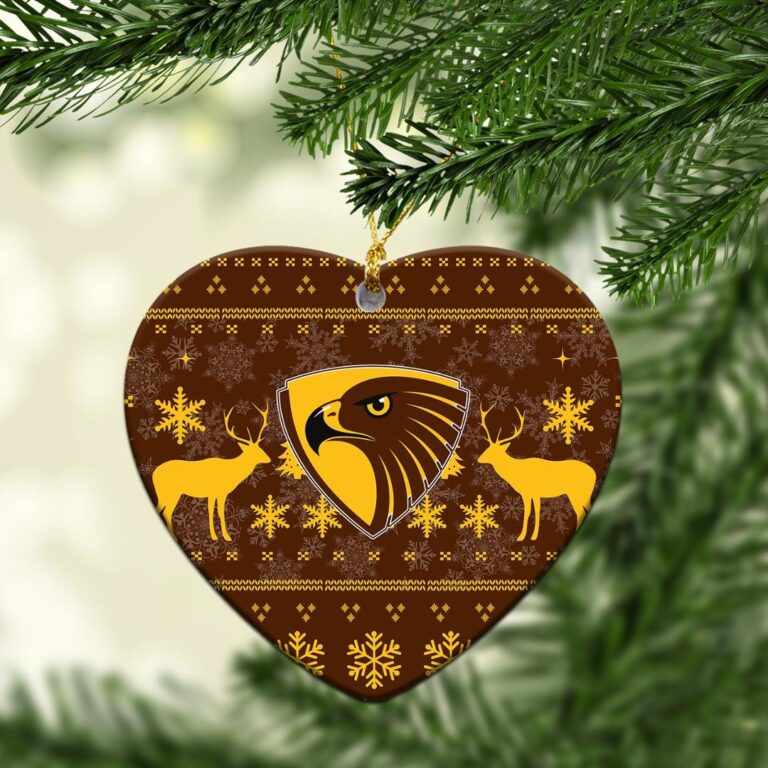 AFL Hawthorn Hawks Christmas Ornament - Christmas Ugly Style